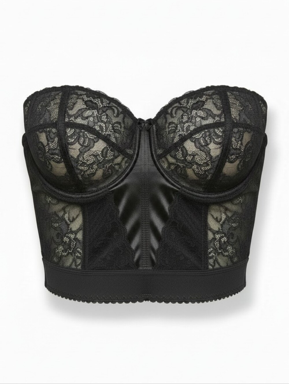 Goddess Bridal Black Lace Bandeau Bustier
